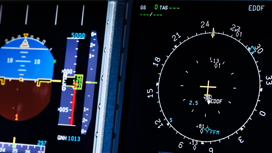 Instrumente eines Flugzeugcockpits