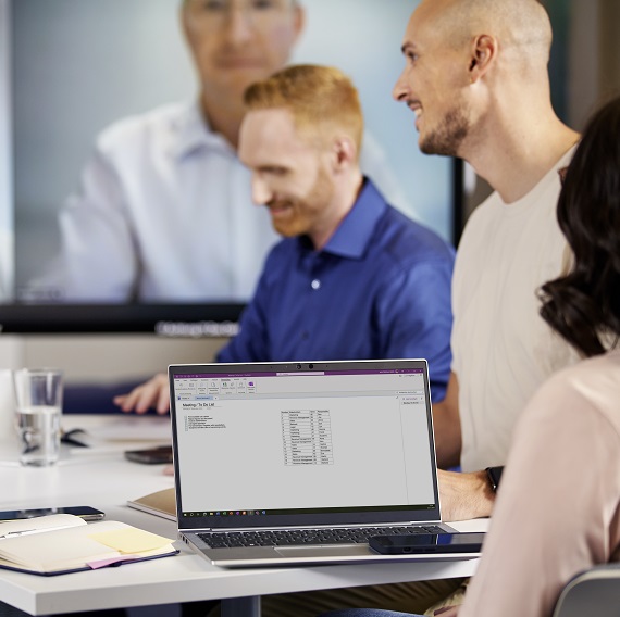 Several people in a hybrid conference